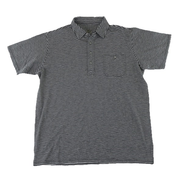 H Goose Other - H Goose Polo Shirt Mens Large Black Gray Striped Cotton Trusted Field‎ Companion